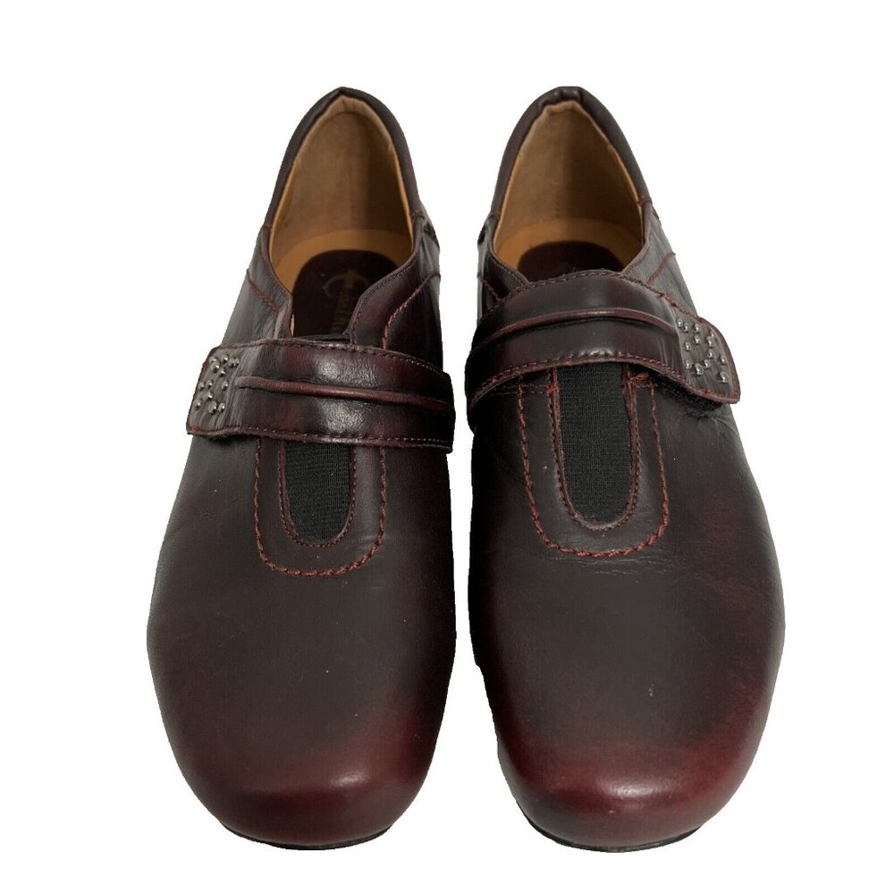 Earthies Shoes Womens 7.5 B Granada Loafers Burgundy Leather Comfort Casual Flat